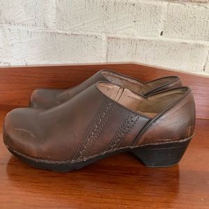 Dansko Dark Brown Leather Mules